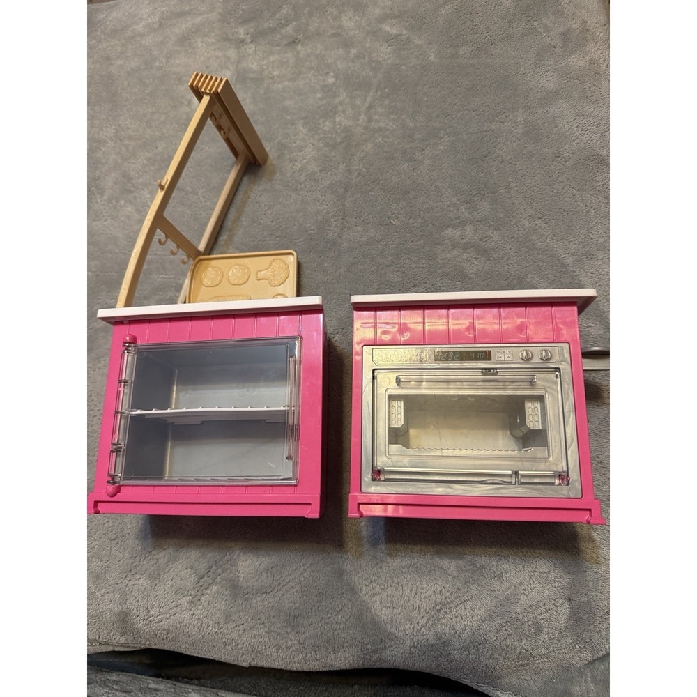 Barbie Dreamhouse Kitchen Appliance Lot Stove Oven Refrigerator Mattel